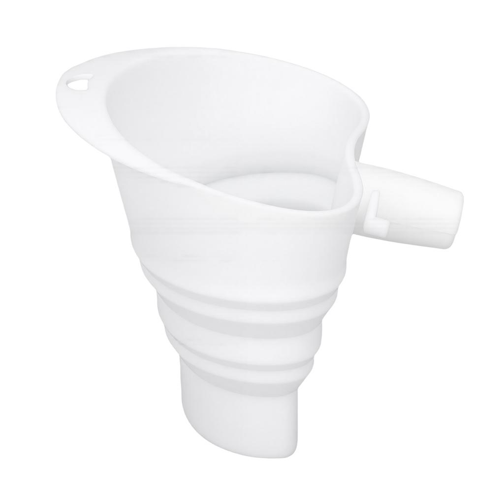 Flour Funnel Foldable Wide Mouth No Spill Silicone Stand Mixer Funnel for Dry Wet Ingredients White