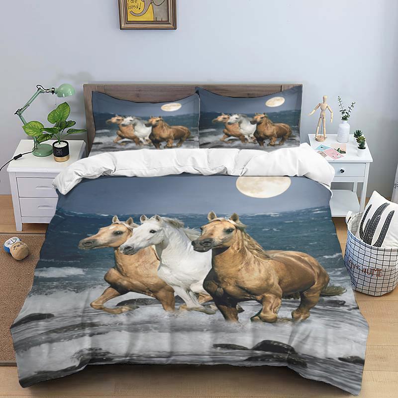 3D Bed set Beautiful Beach Bedding Bed Sets Modern Quilt Cover+pillowcases Winter California King Bedding Sets Jogo De Cama Bed