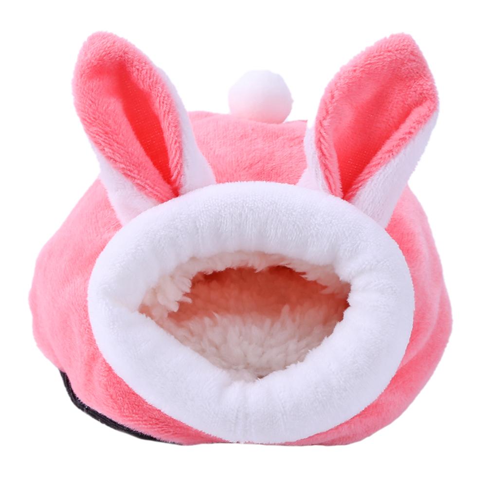 

Lovely Small Pet Sleeping Nest Lovely Cotton Chicken Rabbit Mouse Shaped Yurt Hamster Hedgehog Portable Warm Cozy Bed Supplies as shown рожевий