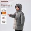 Boys' Mid-Length 90% Duck Down Winter Jacket with Badge