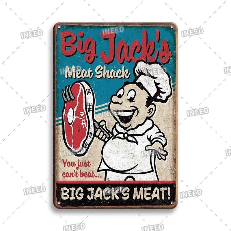 Burger Sign Best in Town 100% Beef BBQ Vintage Decor Hotdogs Kitchen Decorations Wall Plaque Retro Decor Vintage Food Sign