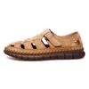 Genuine Leather Outdoor Men Sandals Hand Made Breathable Summer Casual Shoes For Men Slip On Flats Men Loafers Plus Size 38-47