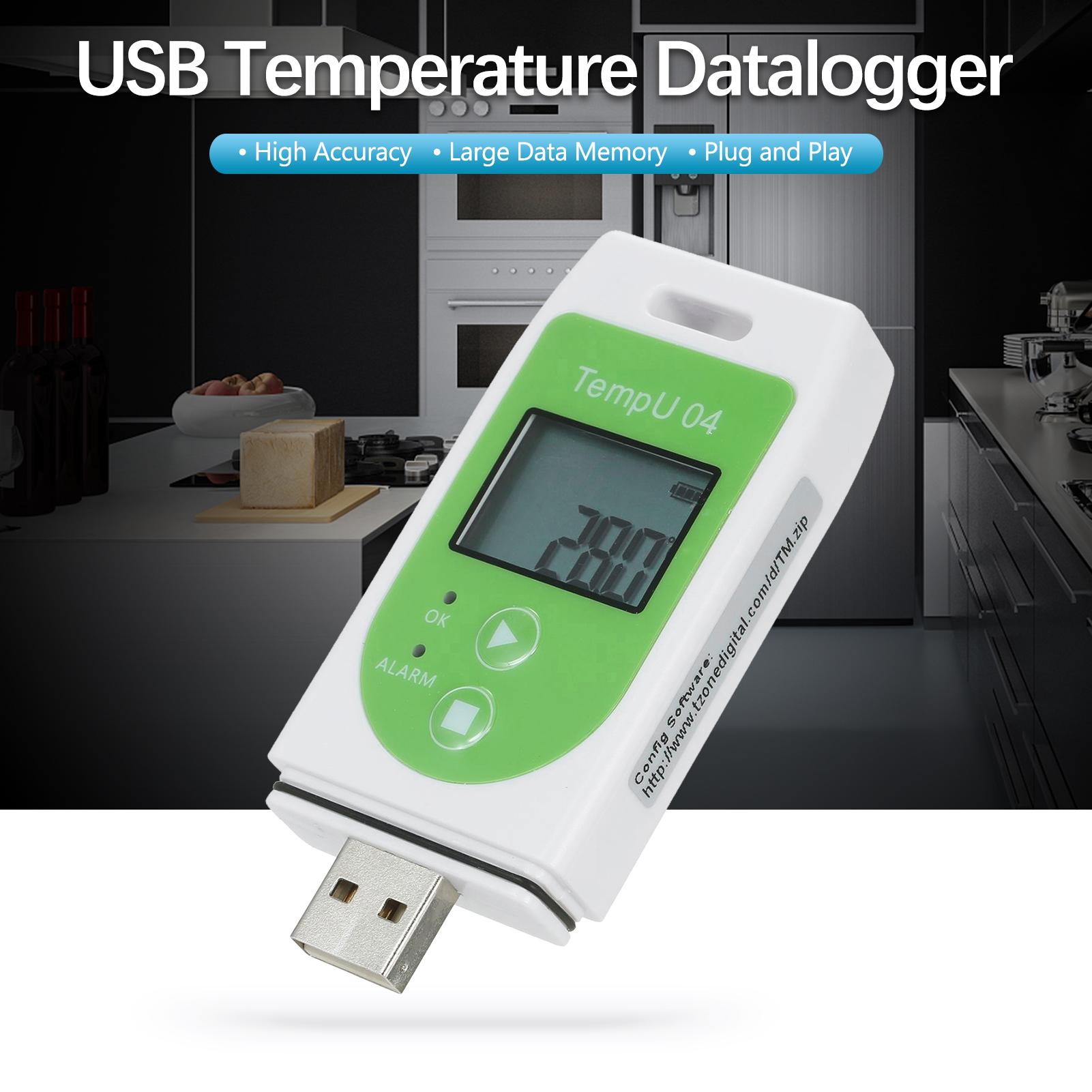 

Data Logger Multi use USB Temperature Datalogger Reusable TEMP Recorder with 32,000 Record Capacity зелёный