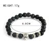 SUMENG Men Matte Black Onyx Tiger Leopard Beaded Bracelet Natural Stone Lucky Charm Strand Bracelet Fashion Jewelry Accessories