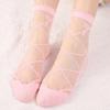 Women Sheer Mesh Glass Transparent Ankle Socks Lady Fashion Bowknot Knit Frill Trim Girls Spring Summer Short Socks