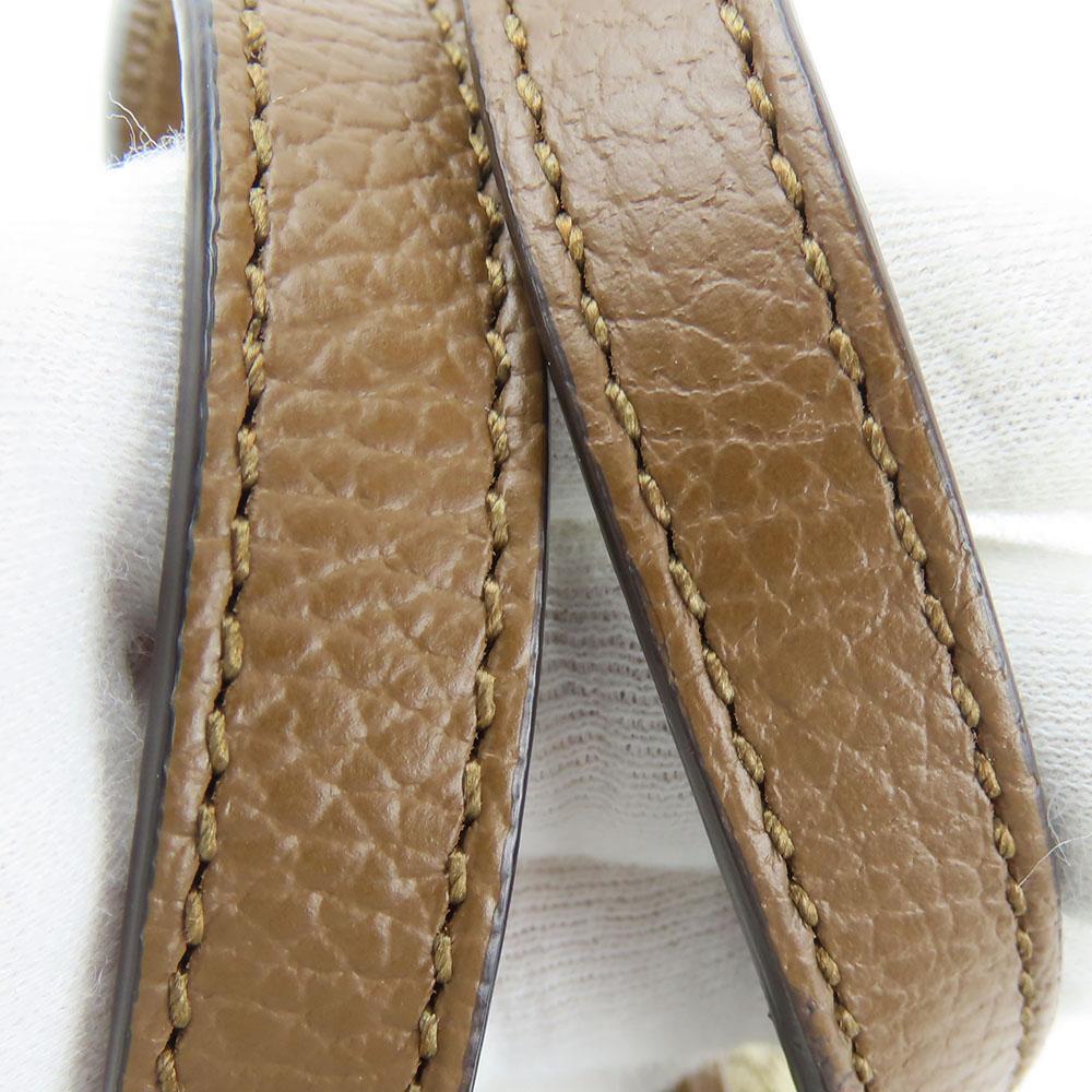Used GUCCI Handbag 449241 leather/GG Canvas Brown Beige 2WAY