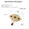 Sunspicems Fashion Arabic Flower Caftan Brooch Pins For Women Gold Morocco Algeria Wedding Jewelry Crystal Bijoux Gift