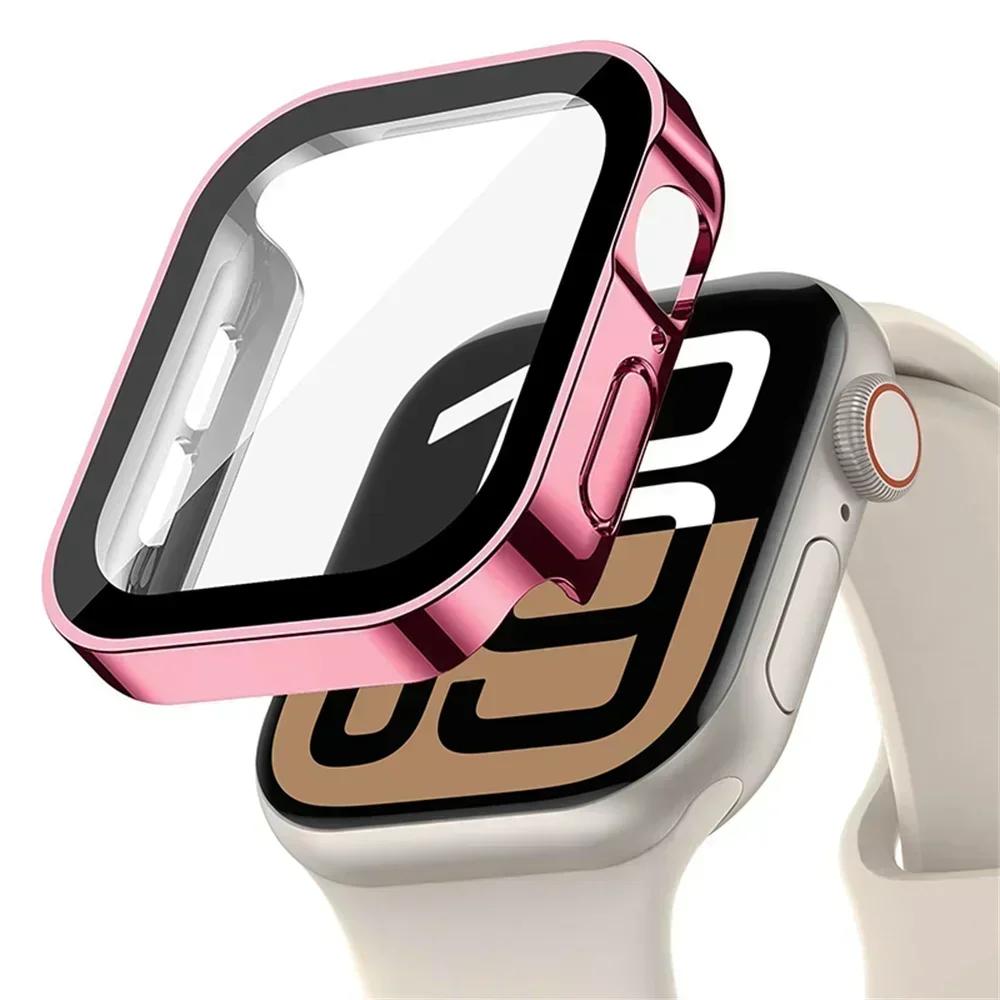 Tempered Glass Cover for Apple Watch Case 46mm 42mm 45mm 41-44-40mm Screen Protector Series 10 7 8 9 SE 5 6 4 IWatch Accessories