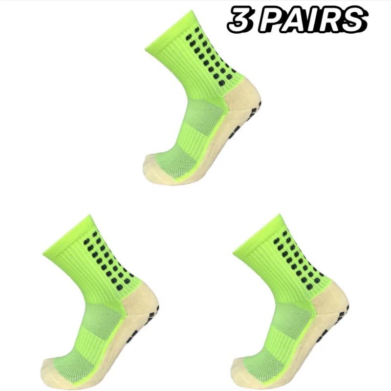 3 Paar rutschfeste Fußballsocken für Männer und Frauen, Outdoor-Sport, Basketball, Tennis, Radfahren, Laufen, Fußballsocken