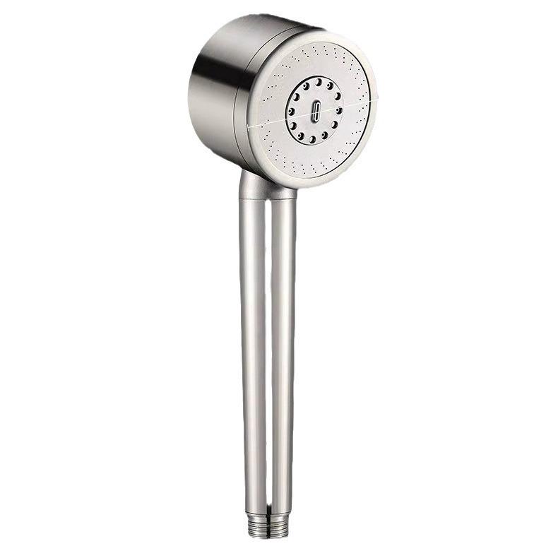 304 Stainless Steel Reinforced Pressure-Boosting Handheld Shower Head Adjustable Three-Stage Water Flow Hand Shower Heads (as the picture,Stainless Steel)