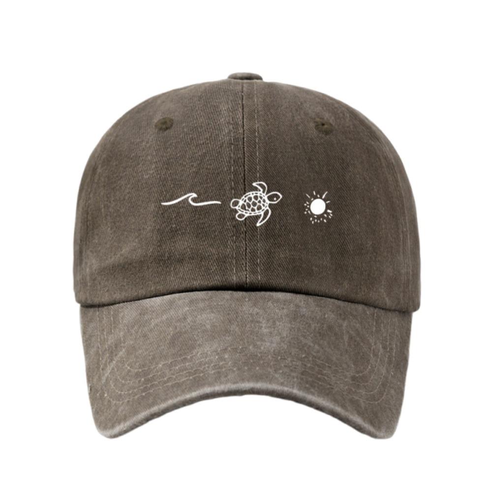 Fashion Wave Turtle Baseball Caps Breathable Sun Protection Distressed Faded Cap Vintage Adjustable Golf Fishing Cap Men Women света кофе