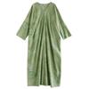 Spring Vintage Floral Print Plus Size Women Long Dress Loose Oversize Maxi Basic Long Sleeve Casual
