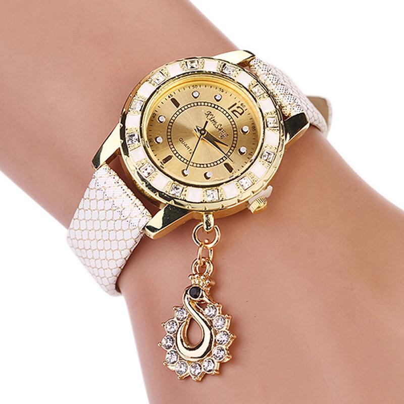 Elegant Kimseng Women's Quartz Watch With Swan Pendant Stylish Design And Unique Colors