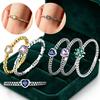 Original  Gold Plated CopperHeart Clover Zircon Beaded Stackable Ring 6-9 Size Women Valentine Daily Jewelry Gift