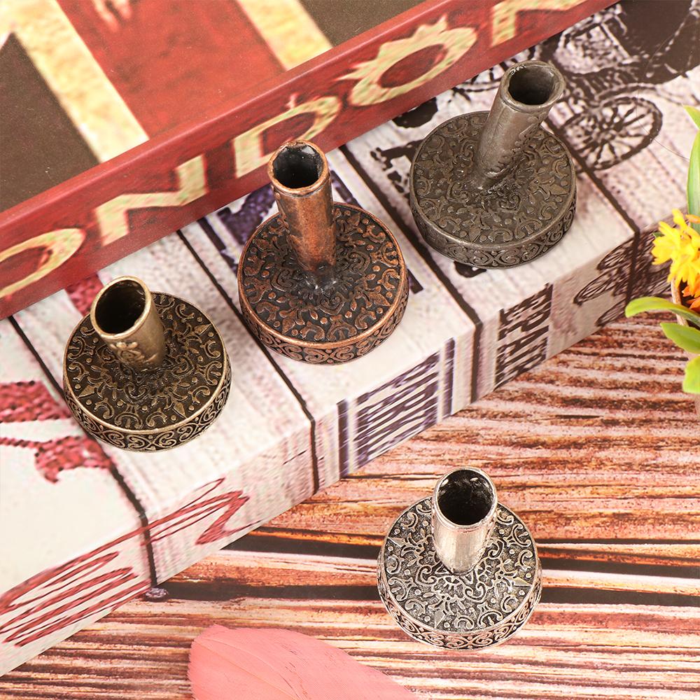 1 PC Vintage European Style Pen Holder with Metal Round Base for Feather Quill Dip Pens Gifts School Office Supplies Stationery