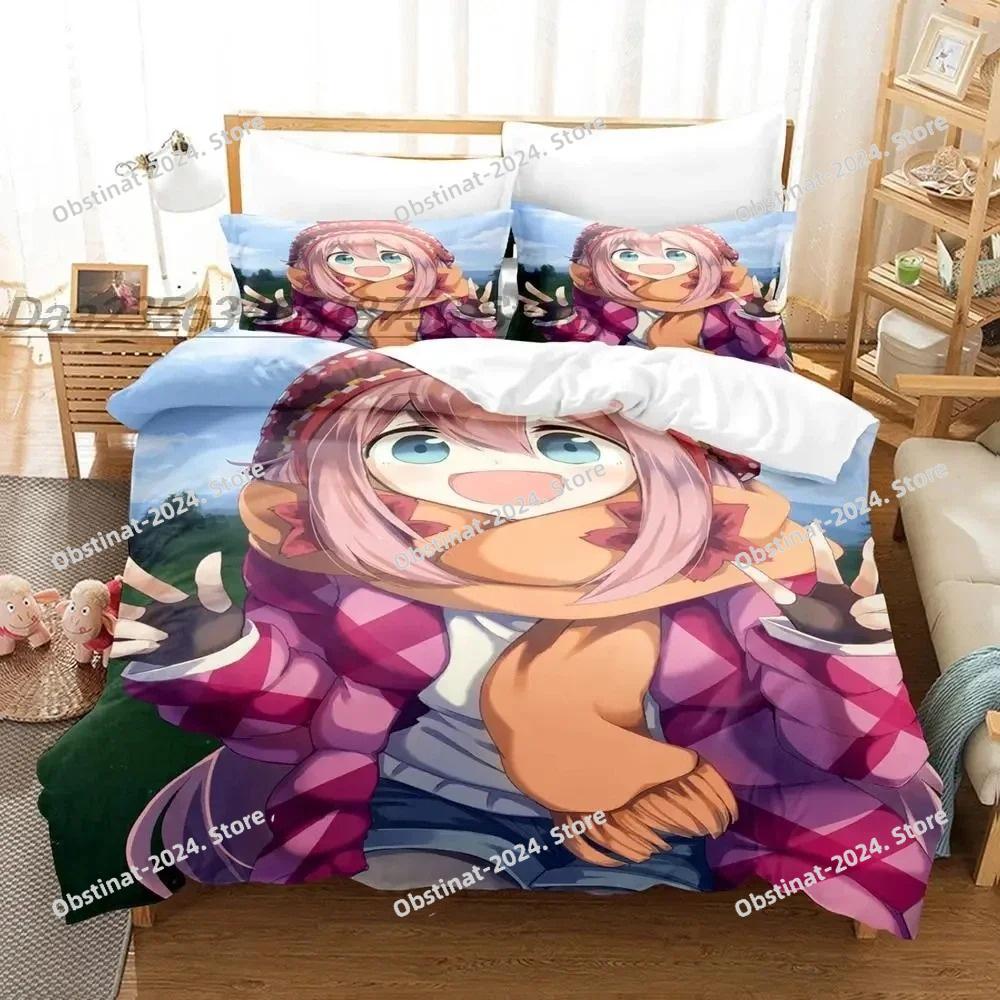 Fashion 3d Printing Anime Laid-Back Camp Bedding Set Single Twin Full Queen King Size Bed Set Adult Kid Bedroom Duvet cover Sets
