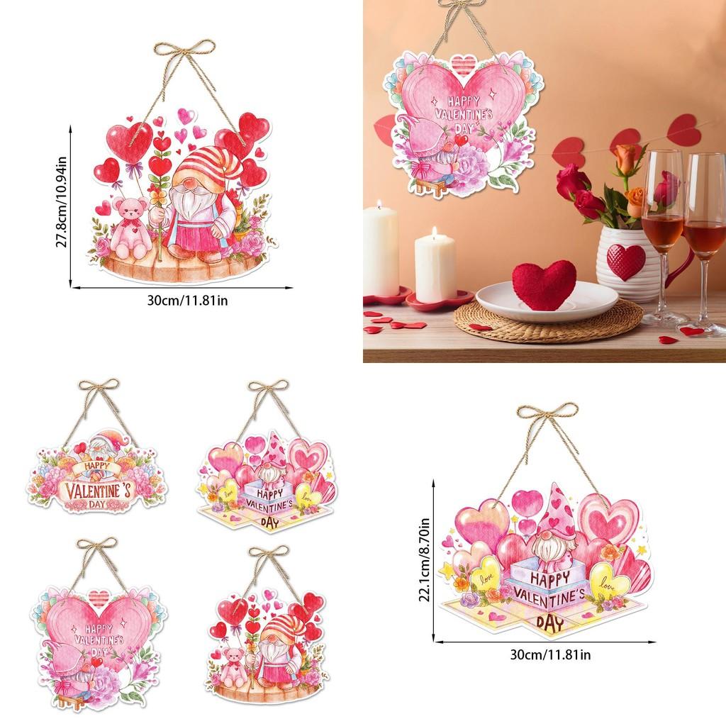 Valentinstag Rosa Hängende Türdeko Für Partyatmosphäre Mit Papiermaterial Mehrstil-Set