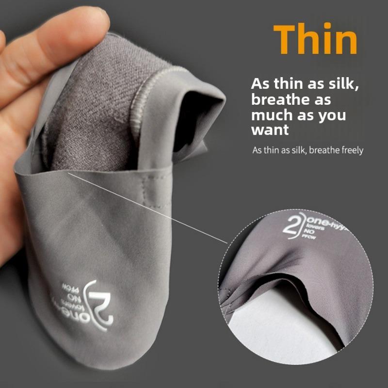 5 Pairs of Men's Summer Ice Silk Cotton Non Slip Heel Socks