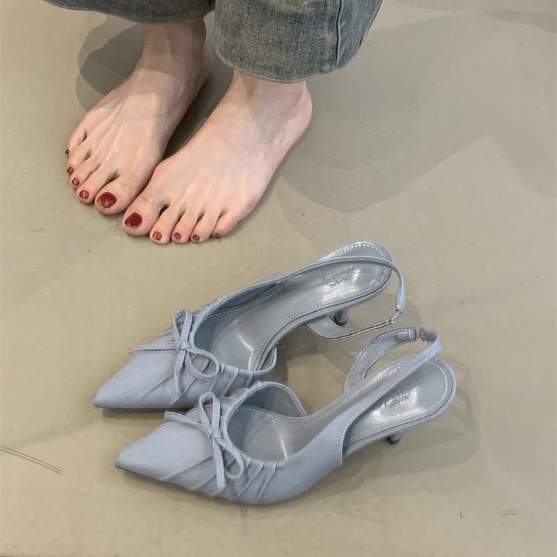 Fashion Summer High Heel Women Sandals Fashion Pointed Toe Singbacks Shoes Design Style Banquet Party Dress Sandalias Shoes