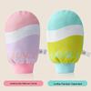 Jieliya Flocked Exfoliating Bath Mitts - Pink & Blue 2-Pack
