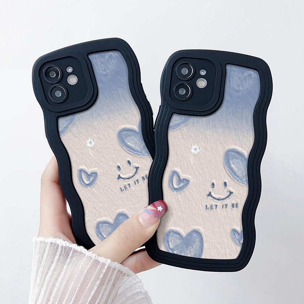 Mobile Phone Cases for iPhone 11 13 XR 15 Pro Max 12 14 Pro Max Case iPhone 16 7 Plus 8 Plus XS Max Big Wave Solid Color Cartoon Anti-drop Waterproof