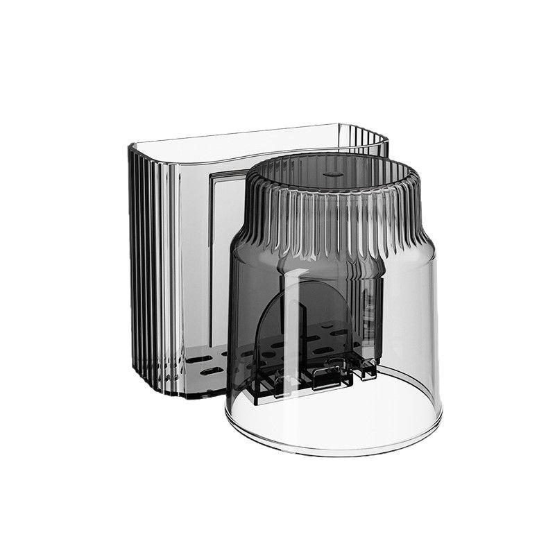 Punch-Free Wall-Mounted Bathroom Set: Toothbrush Holder & Mouthwash Cup Storage Rack