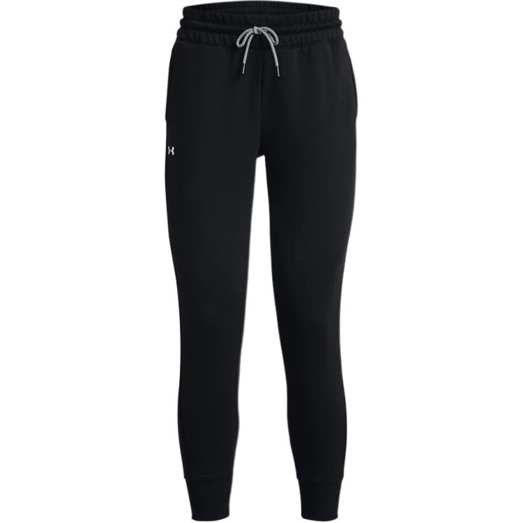 Under Armour Solid Color Logo Fleece Sweatpants Women Bottoms Black 1365849-001