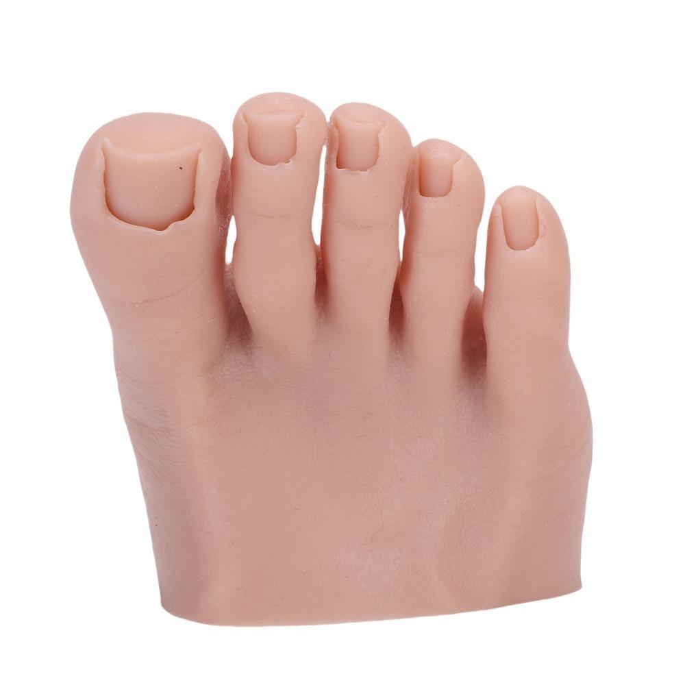 Weißes Silikon Nagelkunst Trainingsfuß Dunkle Haut Halber Fuß Mannequin Für Nagelkunst Training