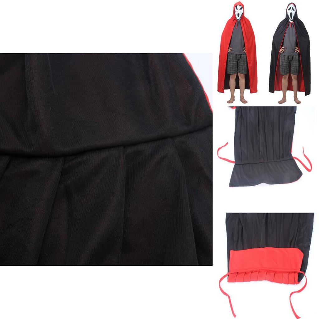 Devilish Halloween Vampire Hooded Cape For Adult And Kids Cosplay Costume