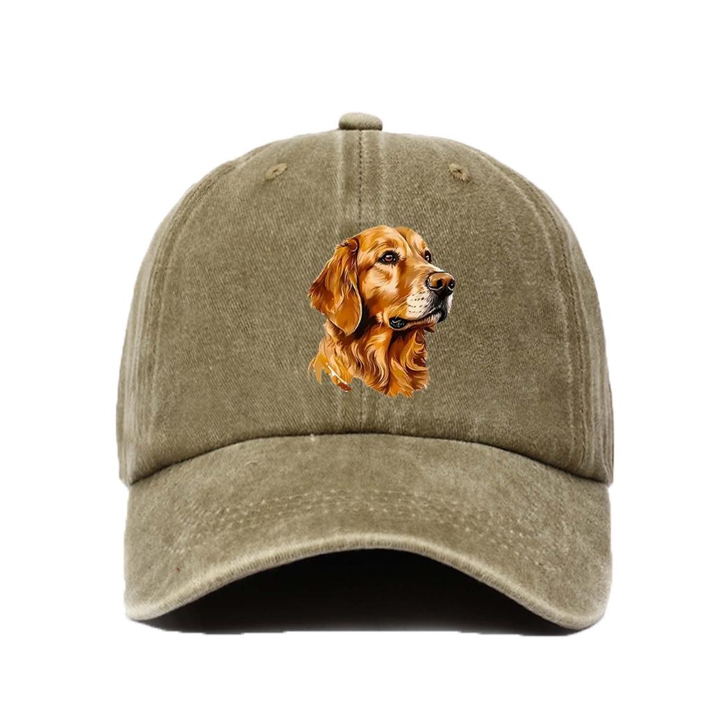 1pc Vintage Style Unisex Baseball Cap 100 Cotton with Golden Retriever Embroidery Adjustable Dad Hat for Men and Women