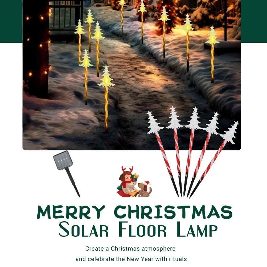 Solar Christmas Snowflakes Lights LED Solar Landscape Yard Plug Lights Star Christmas Tree Garland Home Outdoor Lawn Decoration