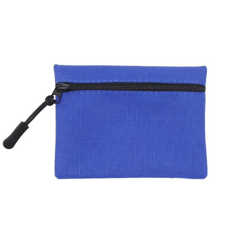 Solid Color Canvas Coin Purse & ID Card Holder with Zipper