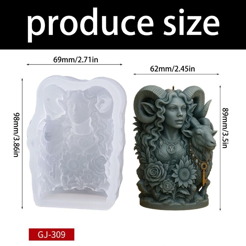 Goat Goddess Silicone Candle Molds Lady Figure Silicone Molds For Resin Casting Handmade Candle Soap Making Chocolate