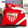 Sevilla FC Patrón Juego de Ropa de Cama Colcha Decoración del Hogar Regalo (1 funda nórdica + 2 fundas de almohada sin relleno.)