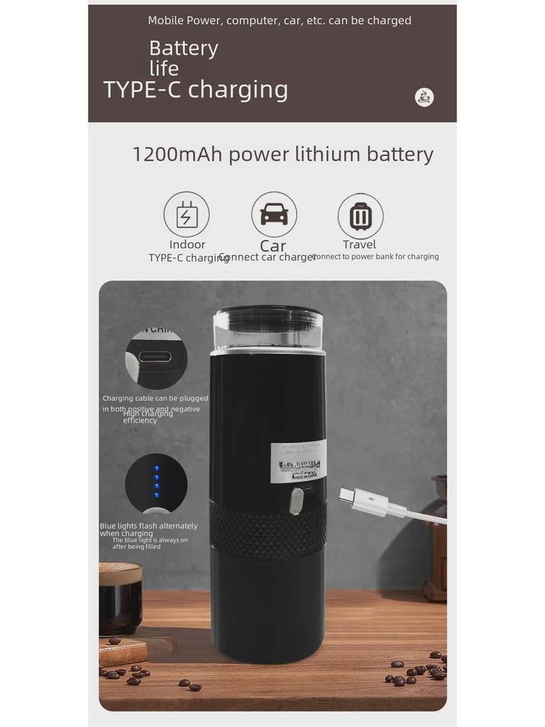 Tragbare kabellose Espressomaschine: Mini K-Cup Kapsel für Outdoor-, Auto- und Reisegebrauch