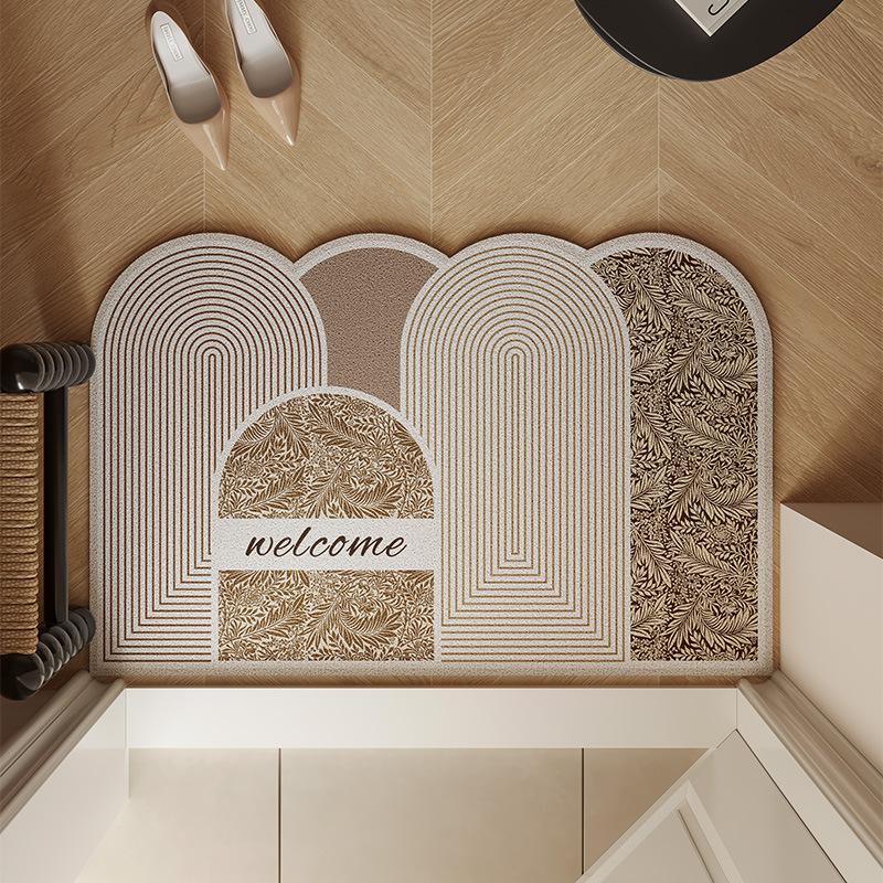 Felpudo para Puerta de Entrada Anillo de Alambre Área para Zapatos Felpudo de Pie de Gama Alta Resistente a la Suciedad Antideslizante Felpudo para Puerta de Entrada Doméstico con Forma Especial