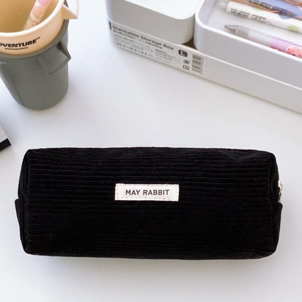 Cord Samt Federmäppchen Multifunktionales Make-up-Etui Retro Schreibwarenetui Schulbürobedarf