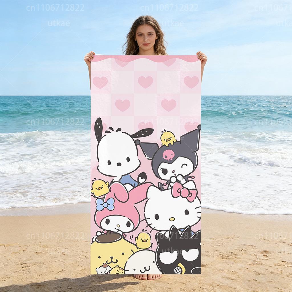 

1pc Sanrio Characters Beach Towel, Lightweight Portable Towel for Beach, Pool, Travel and Camping W30*H60(CM)