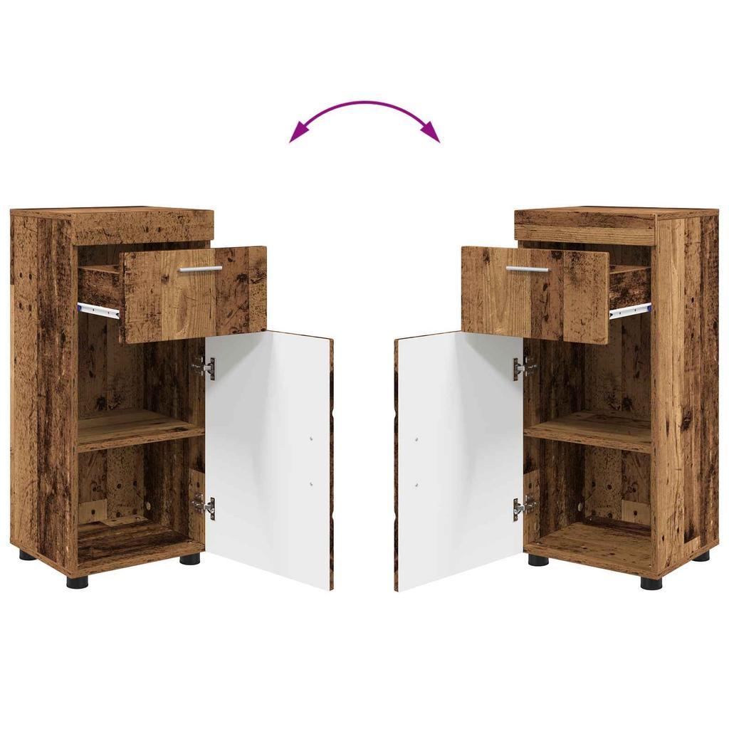 Bathroom Cabinet Set TULUM Rustic Wood 37 x 31.5 x 82 cm