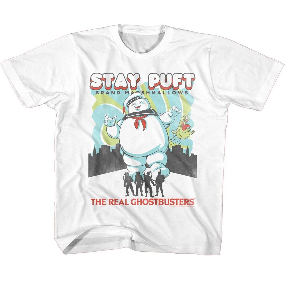 The Real Ghost Busters Movie Stay Puft Marshmallows City Outline Youth T Shirt 4XL