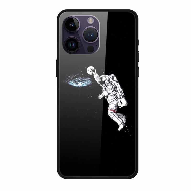 Glass Back Cover For iphone 16 Pro Max Phone Case 16Pro Max Hard Tempered Glass Case For iphone 15 Pro Max Case Soft TPU Bumper