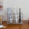 Creative Stainless Steel Toothbrush Holder Black Wall Mounted Electric Toothbrush Rack Toothpaste Storage Space-Saving Accessory