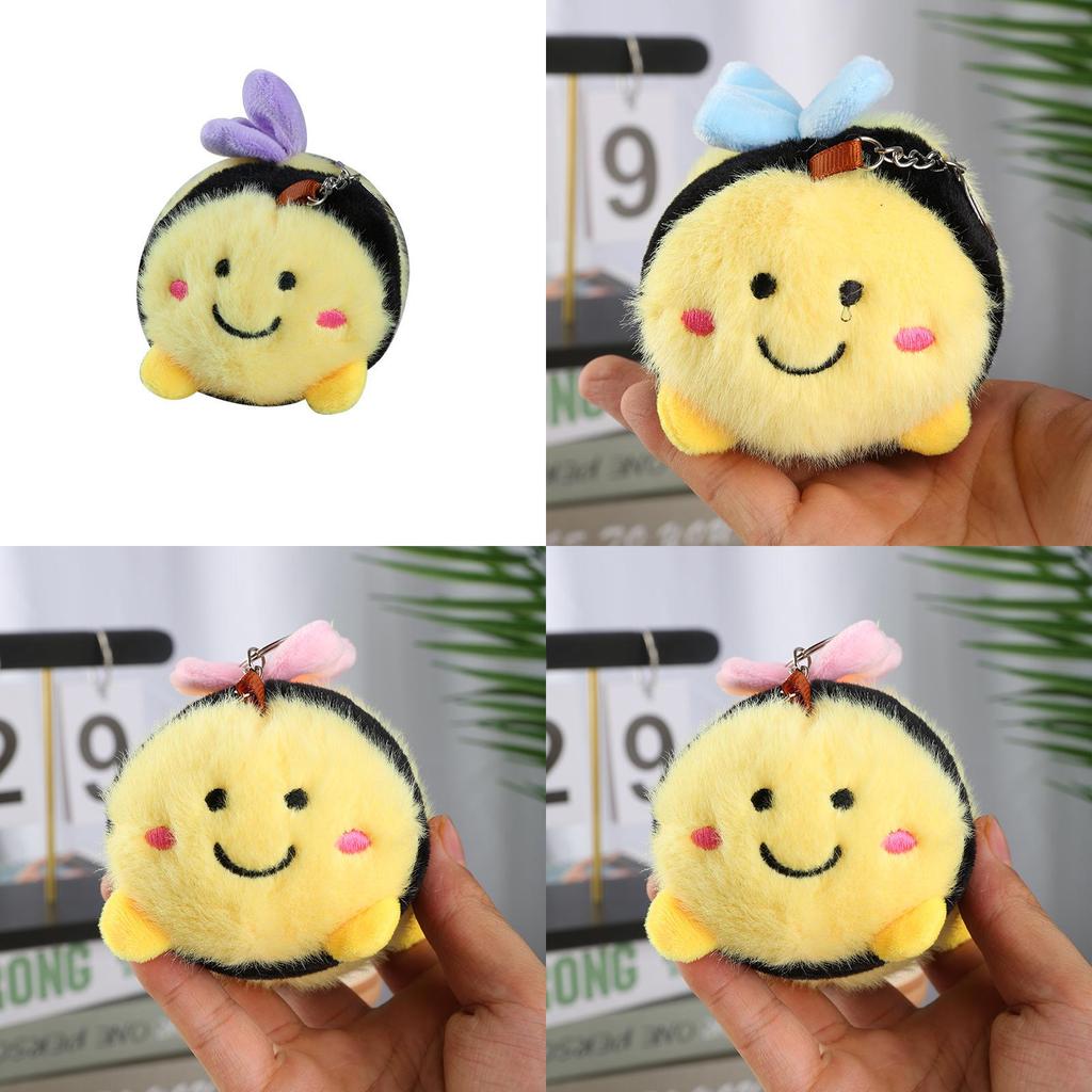 Cute Bee Plush Toy Pendant With Premium Velvet Fabric For Keys And Backpack