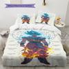 Ropa de cama con estampado de Son Goku, Juego de colcha, Funda de colcha, Funda de almohada, Regalo de cumpleaños para el hogar (1 * funda nórdica + 2 * fundas de almohada, sin núcleo)