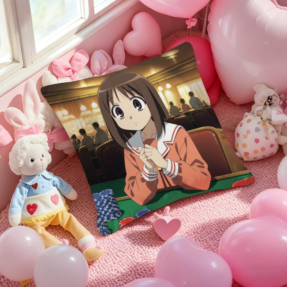 Anime AAzumanga Daioh Pillow Case Soft Plush Fabric DoubleSided Printed Cushion Cover Warm Winter Sofa Pillow Case