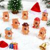 10/20Pcs Glow In The Dark Capybara Figurines Luminous Mini Resin Christmas Decor For Fairy Garden Micro Landscape Xmas Gift