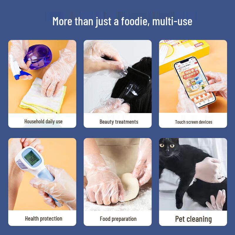 YOUAO Disposable TPE Food-Grade Gloves (200 Count)
