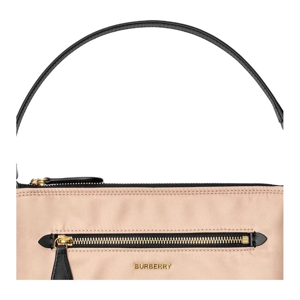 Burberry Metal 3D Letter Logo Fashion Versatile Nylon Shoulder Bag Women bags Rose-Beige 81112631