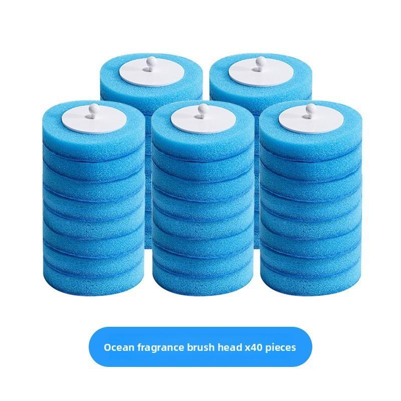 Sponge Disposable Household Toilet Brush Replacement Heads With Fragrance Set