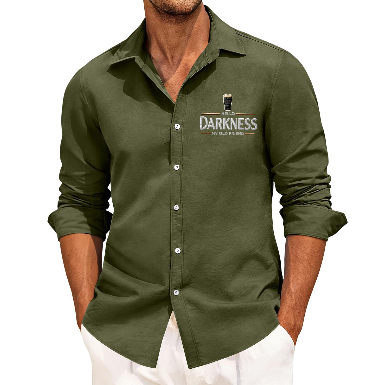 

Men s Print Loose Button-Down Collar Long-Sleeved Shirt Men s Casual Fashion Long-Sleeve Shirt L